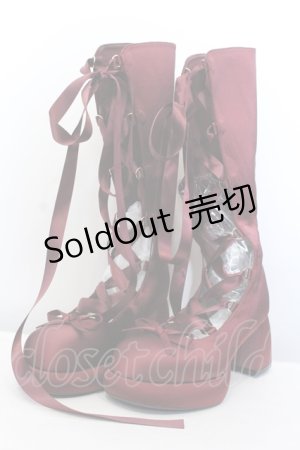 画像: axes femme POETIQUE / レースアップサテンシューズ M ワイン O-25-05-23-024-AX-SH-OW-OS