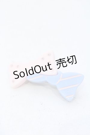 画像: MILK / ダブルribbonバレッタ  ピンク×サックス O-25-05-23-004-ML-AC-OW-OS