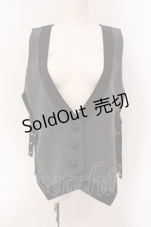 画像: Qutie Frash / ジレ L グレー×ブラック O-25-05-26-037-QU-TO-IG-OS