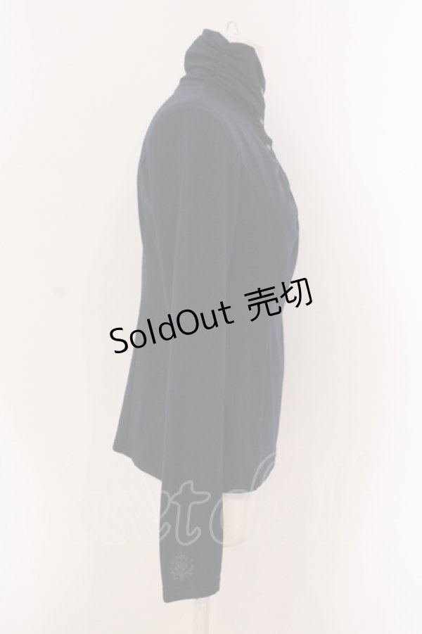 画像2: Ozz oneste / ギャザーネック裏起毛カットソー  ネイビー O-25-05-26-044-OO-TO-IG-OS (2)