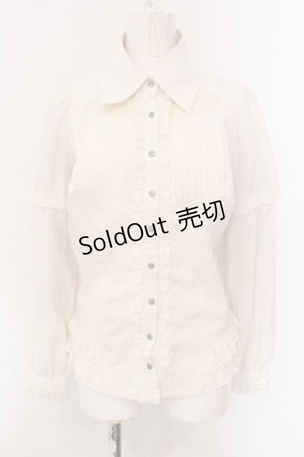 画像1: Ozz oneste / 2WAYピンタックブラウス  オフシロ O-25-05-26-045-OO-BL-IG-OS (1)