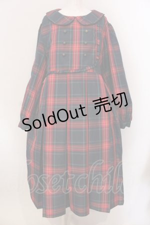画像: FLC / 皆方由衣コラボ MINA*タータンチェックワンピース 3L アカ O-25-05-26-047-LO-OP-YM-ZT160