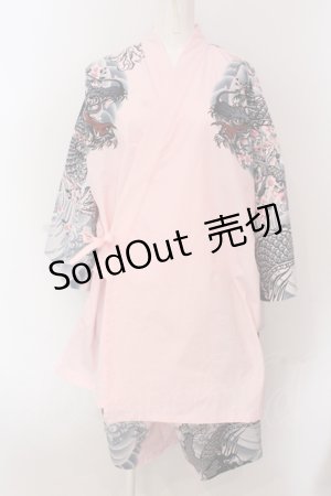 画像: GALFY / 卍甚平 大型犬（L） ピンク O-25-05-26-063-PU-OP-OW-OS