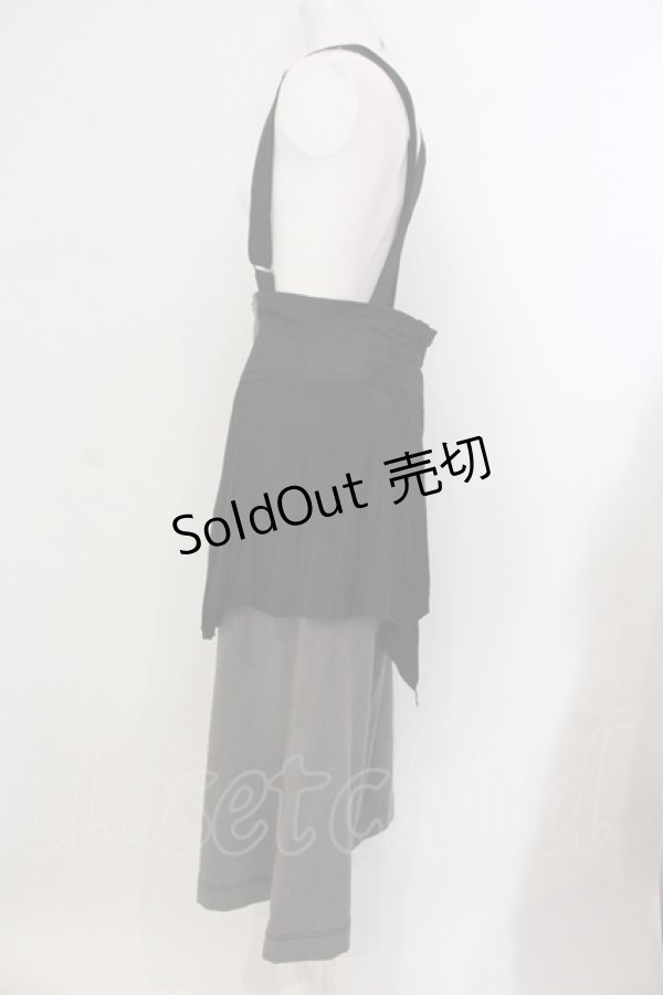 画像2: ALGONQUINS / サスペンダー付きラップワイドパンツ F グレー×ブラック O-25-05-26-076-AL-PA-OW-OS (2)