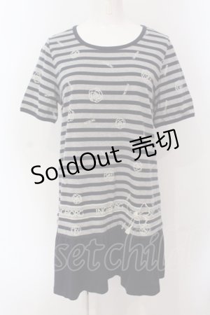 画像: INGEBORG / カメリアボーダーカットチュニック 3 ネイビー×グレー O-25-05-26-009-LO-TO-IG-OS