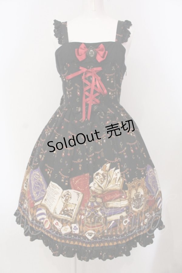 画像1: ALICE and the PIRATES / 天幕裏の赤ずきん柄ジャンパースカートI  クロ O-25-05-26-081-PA-OP-OW-OS (1)