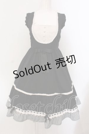 画像: Amavel / Primavera ギンガムティアードジャンパースカート F クロ O-25-05-26-082-CA-OP-OW-OS