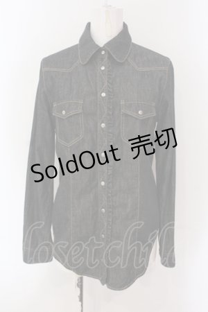 画像: INGEBORG / ロゴスナップボタンデニムシャツ 9 クロ O-25-05-26-011-LO-JA-IG-OS