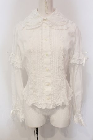 画像: Innocent World / 薔薇レースつけ袖ブラウス  シロ O-25-05-26-092-IW-BL-IG-OS