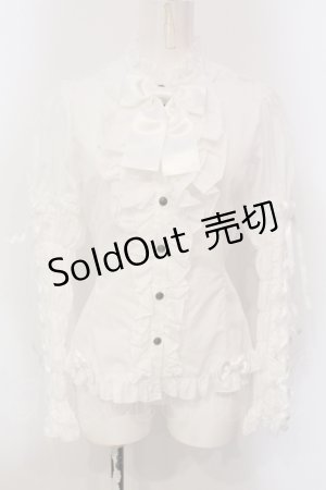 画像: metamorphose / レースアップスリーブブラウス size1 シロ O-25-05-26-093-ME-BL-IG-OS