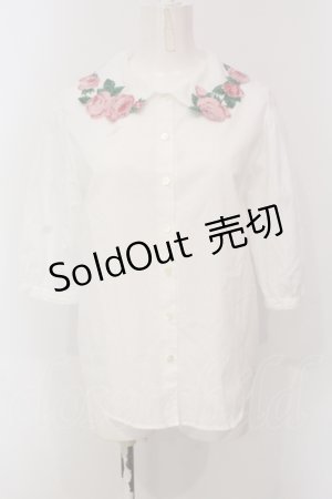画像: Jane Marple / ローズエンブロイダリーカラーのブラウス M シロ O-25-05-26-094-JM-BL-IG-OS