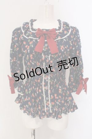 画像: metamorphose / スクエアあきフリルブラウス(五分袖) 1 ネイビー O-25-05-26-097-ME-BL-OW-OS