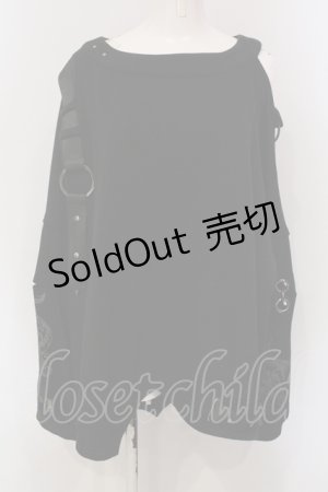 画像: Ozz conte / 肩あきプルオーバー  ブラック O-25-05-26-102-OO-TO-OW-OS