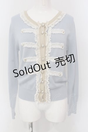 画像: Jane Marple / スプリングニットのナポレオンカーディガン M サックス O-25-05-26-104-JM-TO-IG-OS