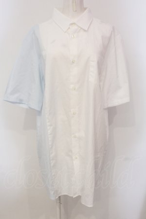 画像: KMK / バイカラーシャツ  ホワイト×サックス O-25-05-26-108-PU-BL-OW-OS