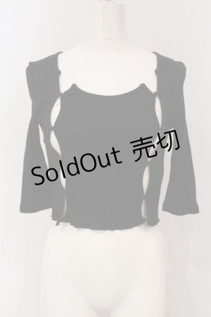 画像: Melt the lady / クロップドリブトップス F クロ O-25-05-26-115-PU-TO-OW-OS