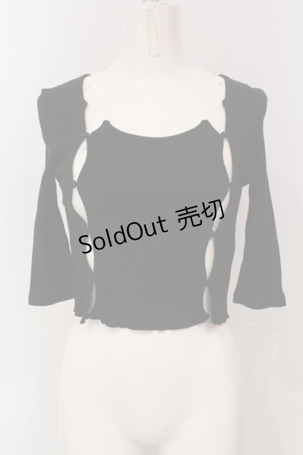 画像1: Melt the lady / クロップドリブトップス F クロ O-25-05-26-115-PU-TO-OW-OS (1)