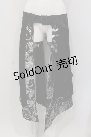 画像: Qutie Frash / ラップロングスカート  ブラックｘシルバー O-25-05-26-117-QU-SK-YM-OS