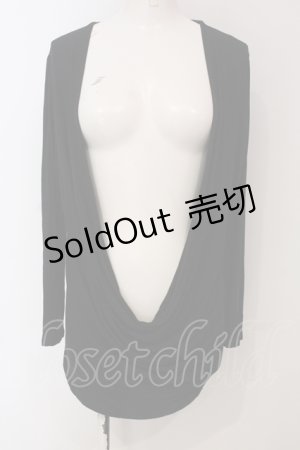画像: ALGONQUINS / ドレーププルオーバー F ブラック O-25-05-26-009-AL-TO-OW-OS