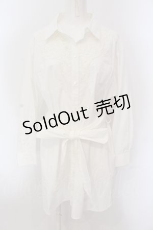 画像: INGEBORG / レースモチーフ配色開襟シャツワンピース 9 シロ O-25-05-26-017-LO-OP-IG-OS