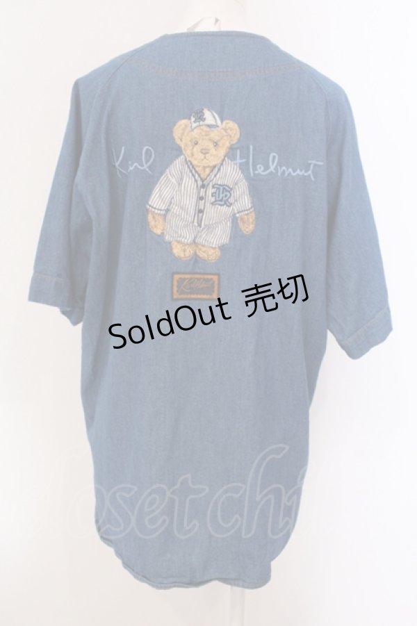 画像5: Karl Helmut / テディ刺繍ベースボールデニムシャツ 3 インディゴ O-25-05-26-021-EL-BL-IG-OS (5)