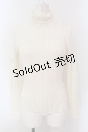 画像: INGEBORG / フリル使いタートルニット 9号 オフシロ O-25-05-26-025-LO-TO-OW-OS