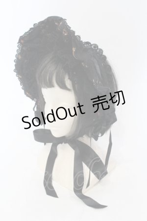 画像: ALICE and the PIRATES / 天幕裏の赤ずきん柄ボンネット  クロ O-25-05-27-009-PA-AC-OW-OS