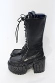 画像3: YOSUKE / レースアップ 厚底ブーツ 22.5cm ブラック×ブルー O-25-05-27-013-PU-SH-IG-OS (3)