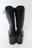 画像4: YOSUKE / レースアップ 厚底ブーツ 22.5cm ブラック×ブルー O-25-05-27-013-PU-SH-IG-OS (4)