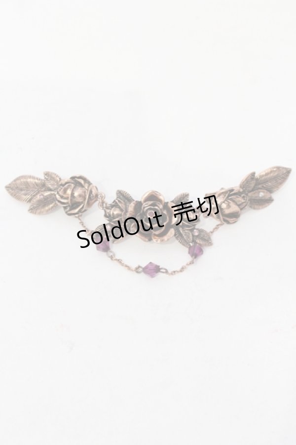 画像1: axes femme / 薔薇モチーフクリップ  アンティークゴールド O-25-05-27-022-AX-AC-OW-OS (1)