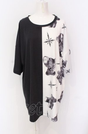 画像: TRAVAS TOKYO / バイカラーくま半袖Tシャツ F ブラックｘホワイト O-25-05-28-004-PU-TS-YM-OS