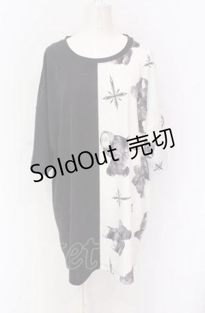 画像: TRAVAS TOKYO / バイカラーくま半袖Tシャツ F ブラックｘホワイト O-25-05-28-004-PU-TS-YM-ZY