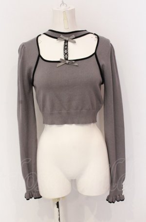 画像: pium / レースチョーカーケープニット F グレー O-25-05-28-042-LO-TO-IG-OS
