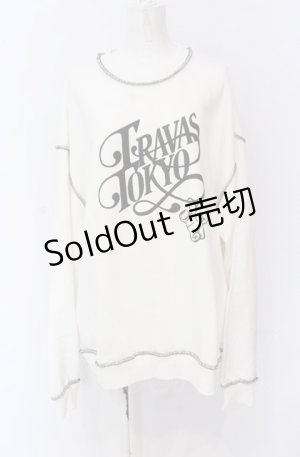 画像: TRAVAS TOKYO / 発砲プリントオーバーステッチプルオーバー  ホワイト O-25-05-28-005-PU-TO-YM-ZY