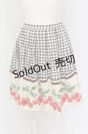 画像: Emily Temple cute / ギンガムチェリースカート  アイボリー×ブラック O-25-05-28-052-ET-SK-IG-OS
