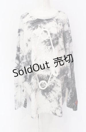 画像: ALTER VENOMV / オーバーサイズタイダイカットソー  ブラックｘホワイト O-25-05-28-007-PU-TO-YM-OS