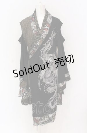 画像: Qutie Frash / 肩あき着物カーディガン  ブラック O-25-05-28-070-QU-TO-IG-OS