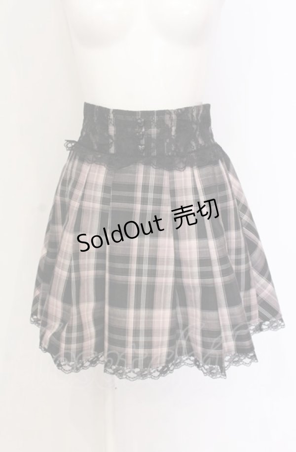 画像1: majoretty / MR チェックスカート M ピンク×クロ O-25-05-28-073-LO-SK-IG-OS (1)