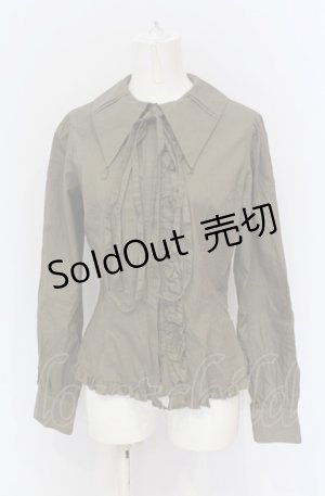 画像: metamorphose / アシンメトリーフリルブラウス  ブラウン O-25-05-28-086-ME-BL-IG-OS