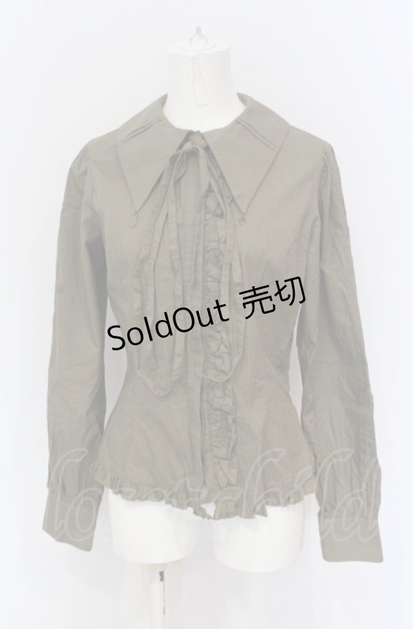 画像1: metamorphose / アシンメトリーフリルブラウス  ブラウン O-25-05-28-086-ME-BL-IG-OS (1)