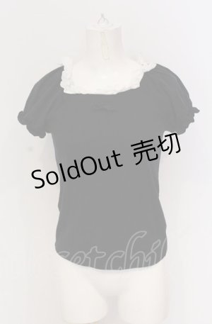 画像: BABY,THE STARS SHINE BRIGHT / いちごレースカットソー  クロ×シロ O-25-05-28-090-BA-TO-IG-OS