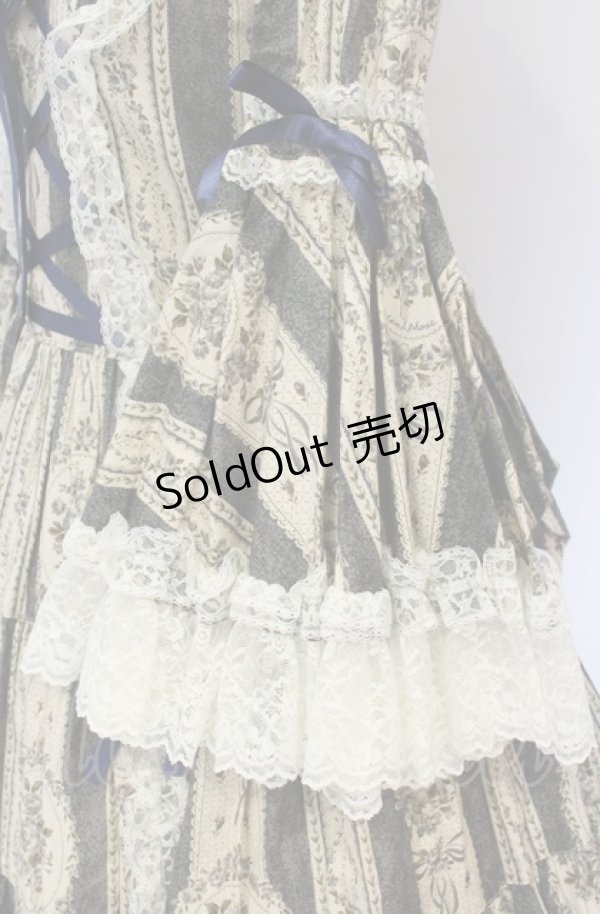 画像4: metamorphose / アンティークブーケラッパ袖ワンピース（2010）  ブルー O-25-05-28-098-ME-OP-IG-OS (4)