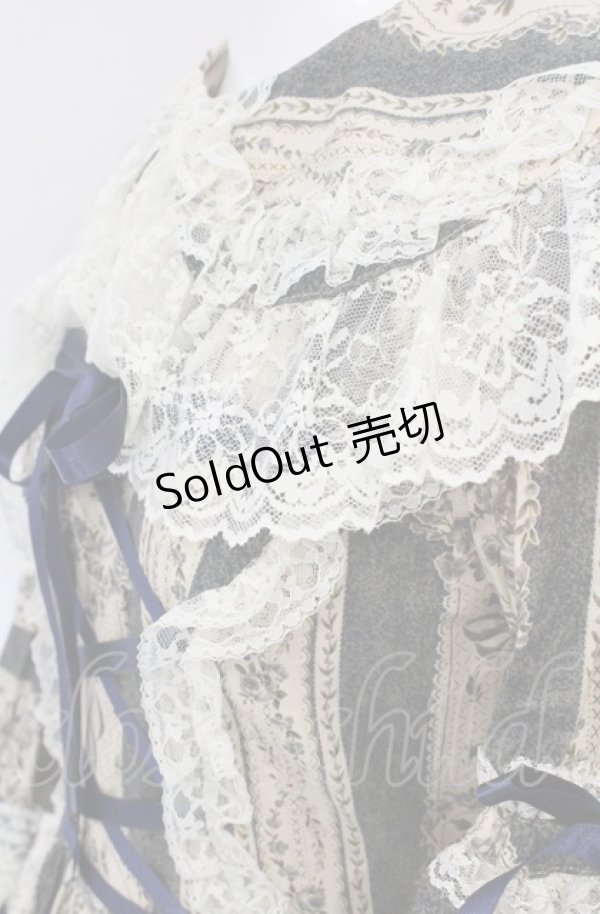 画像5: metamorphose / アンティークブーケラッパ袖ワンピース（2010）  ブルー O-25-05-28-098-ME-OP-IG-OS (5)