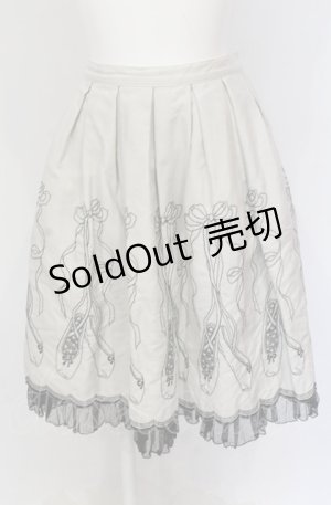 画像: Emily Temple cute / トゥーシューズ刺繍スカート  グレー×クロ O-25-05-28-103-ET-SK-IG-OS