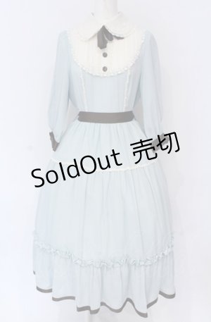 画像: Innocent World / 丸衿ヨークティアードワンピース L サックス O-25-05-28-105-IW-OP-IG-OS