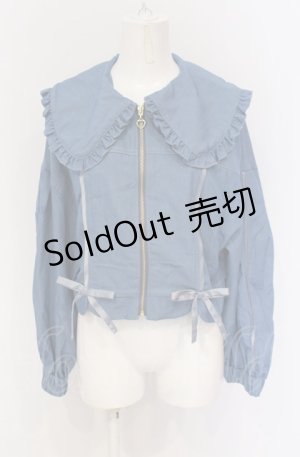 画像: axes femme POETIQUE / ビック襟配色ラインブルゾン M ブルー O-25-05-28-009-AX-JA-IG-OS