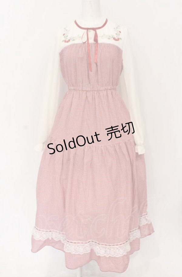 画像1: axes femme POETIQUE / ストロベリーガーデンワンピース M アカ O-25-05-28-120-AX-OP-IG-OS (1)