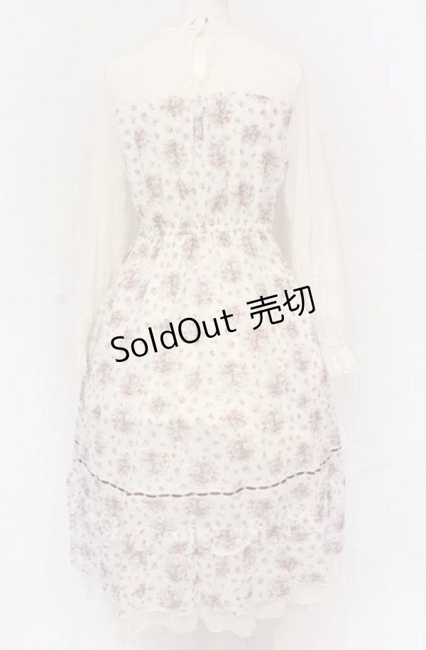画像3: axes femme / プチブーケ柄ビスチェ切替ワンピース M アイボリー O-25-05-28-122-AX-OP-IG-OS (3)