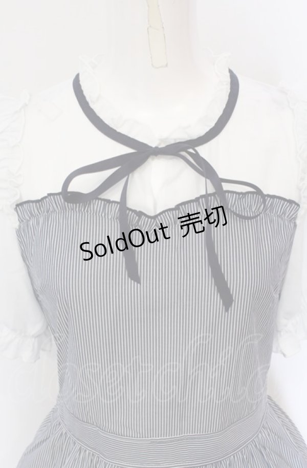画像2: axes femme PETIT LADY / ビスチェ切替ストライプワンピース 160cm（4L） ネイビー×シロ O-25-05-28-125-LO-OP-IG-OS (2)