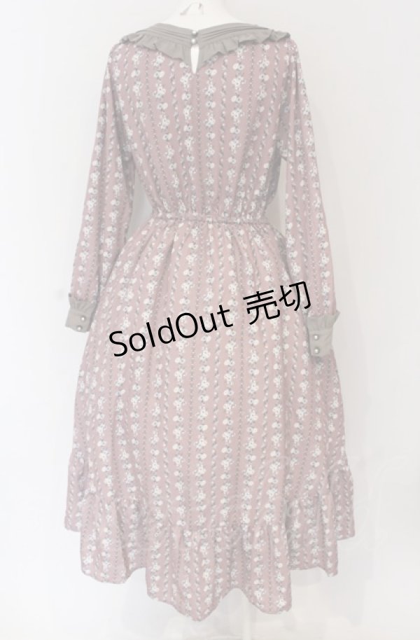 画像2: axes femme POETIQUE / フラワーレトロワンピース M ピンクベージュ O-25-05-28-126-AX-OP-IG-OS (2)